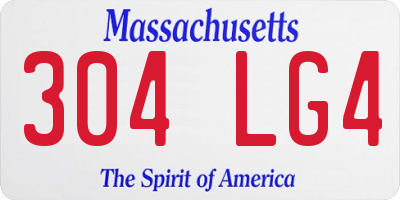 MA license plate 304LG4