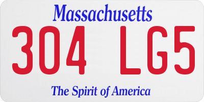 MA license plate 304LG5