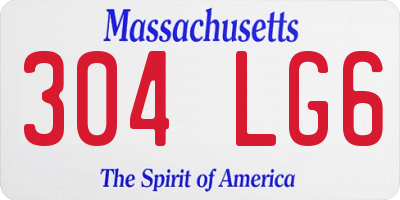 MA license plate 304LG6
