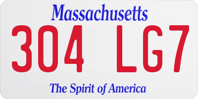 MA license plate 304LG7