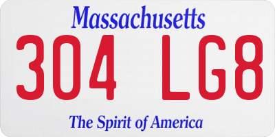 MA license plate 304LG8