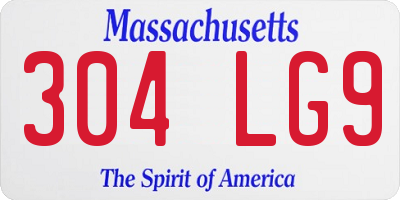 MA license plate 304LG9