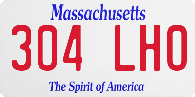 MA license plate 304LH0