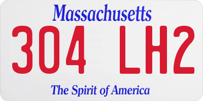 MA license plate 304LH2