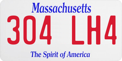 MA license plate 304LH4