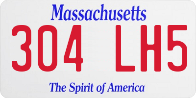 MA license plate 304LH5