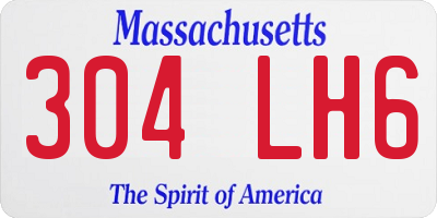 MA license plate 304LH6