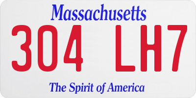 MA license plate 304LH7