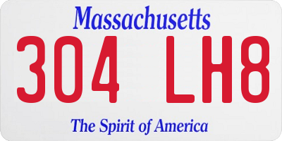 MA license plate 304LH8