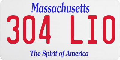 MA license plate 304LI0