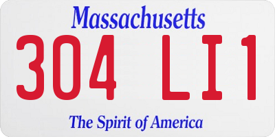 MA license plate 304LI1