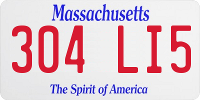 MA license plate 304LI5