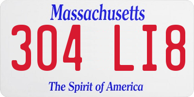 MA license plate 304LI8