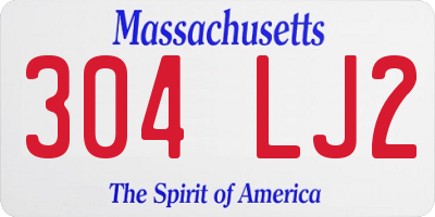 MA license plate 304LJ2