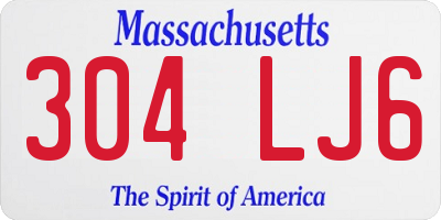 MA license plate 304LJ6
