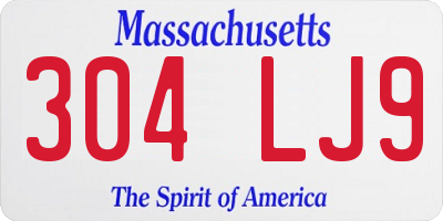 MA license plate 304LJ9