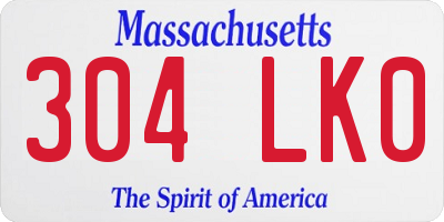 MA license plate 304LK0