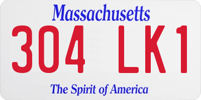 MA license plate 304LK1