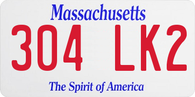 MA license plate 304LK2