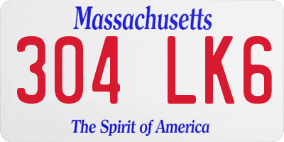 MA license plate 304LK6