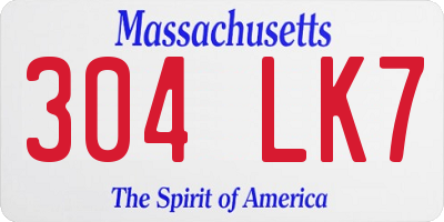 MA license plate 304LK7