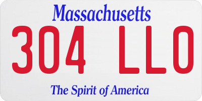 MA license plate 304LL0