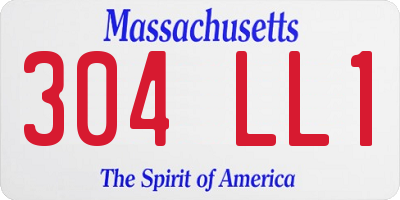 MA license plate 304LL1