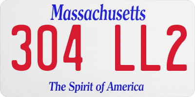 MA license plate 304LL2