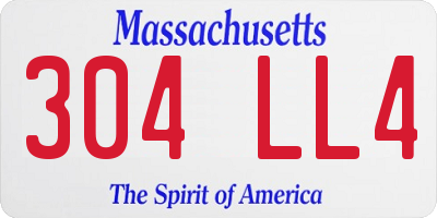 MA license plate 304LL4