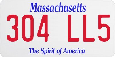 MA license plate 304LL5