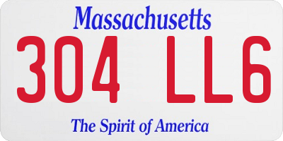 MA license plate 304LL6