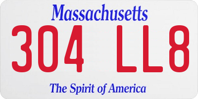 MA license plate 304LL8