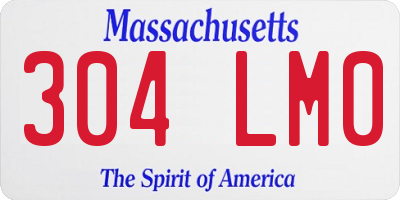 MA license plate 304LM0
