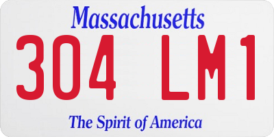 MA license plate 304LM1