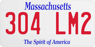 MA license plate 304LM2