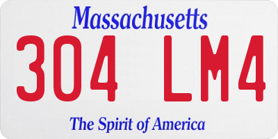 MA license plate 304LM4