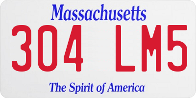 MA license plate 304LM5