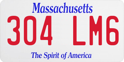 MA license plate 304LM6