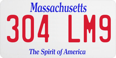 MA license plate 304LM9