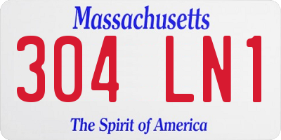 MA license plate 304LN1