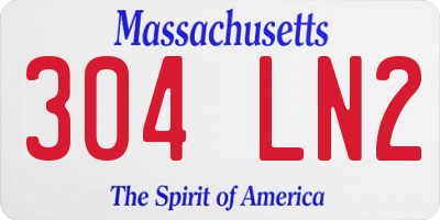 MA license plate 304LN2