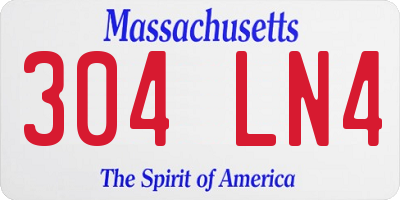MA license plate 304LN4