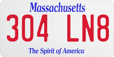 MA license plate 304LN8