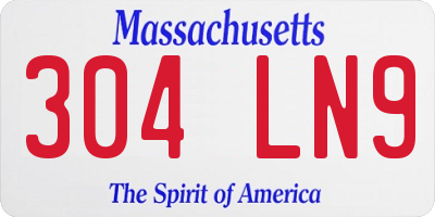 MA license plate 304LN9