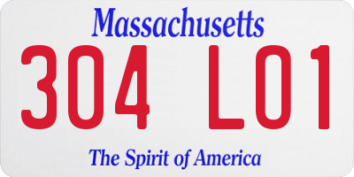 MA license plate 304LO1