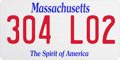 MA license plate 304LO2