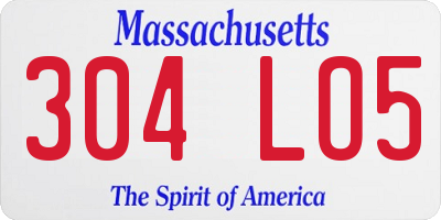 MA license plate 304LO5