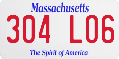 MA license plate 304LO6