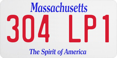 MA license plate 304LP1