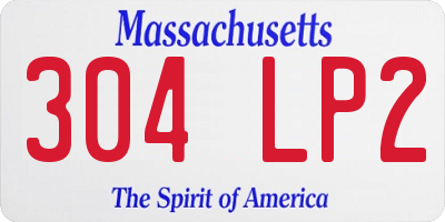 MA license plate 304LP2